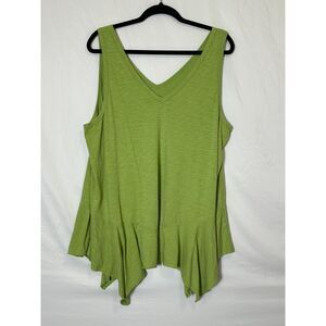 Vintage by Torrid Slub V-Neck Handkerchief Hem Swing Tank Size 3 (2XL) Plus Size